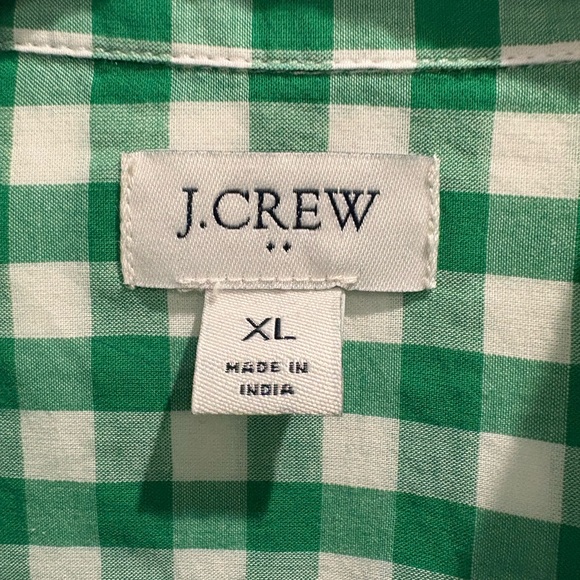 J. Crew Factory, Green and White Checkered Women’s shirt, XL - Picture 3 of 3